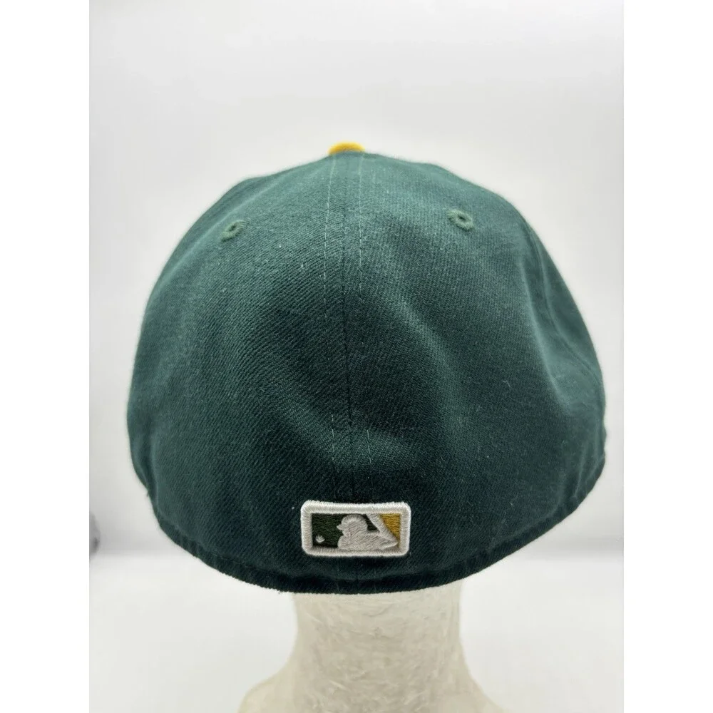 New Era 59FIFTY Oakland Athletics MLB On-Field Fitted Hat 7 3/8 Green Yellow